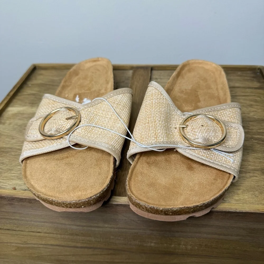 Stylish Cream Slide Sandals - Picture 7 of 8